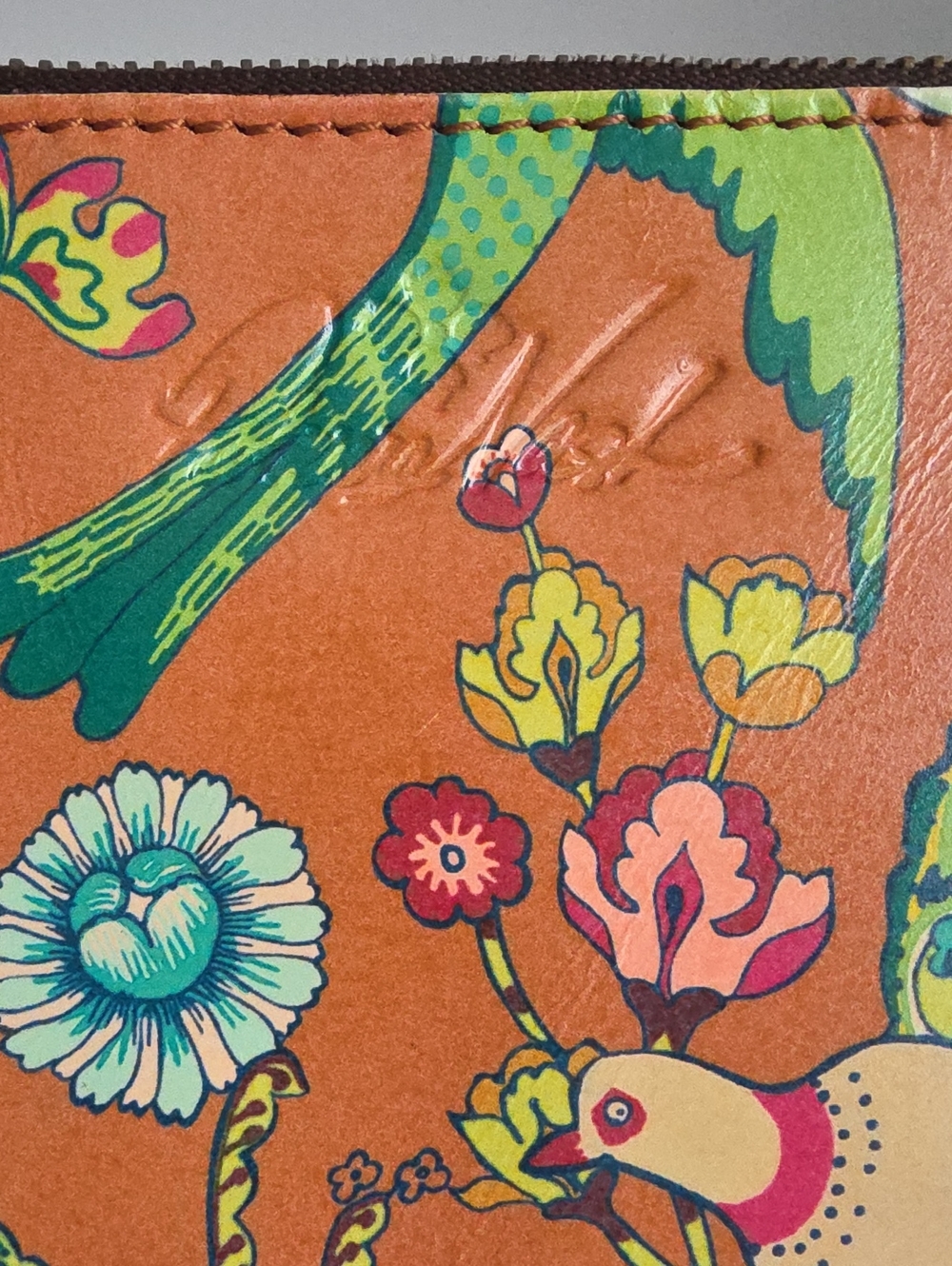 PATRICIA NASH Bird of Paradise Collection Orange Wristlet Clutch - Picture 4 of 9